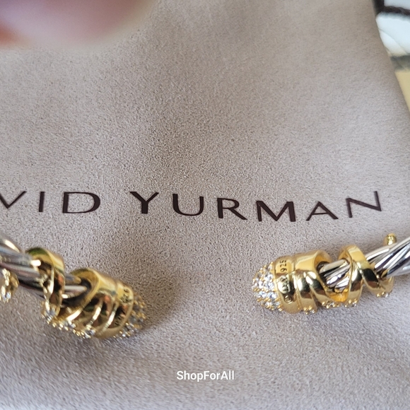 David Yurman Silver and Gold Cable Bracelet - Picture 12 of 13